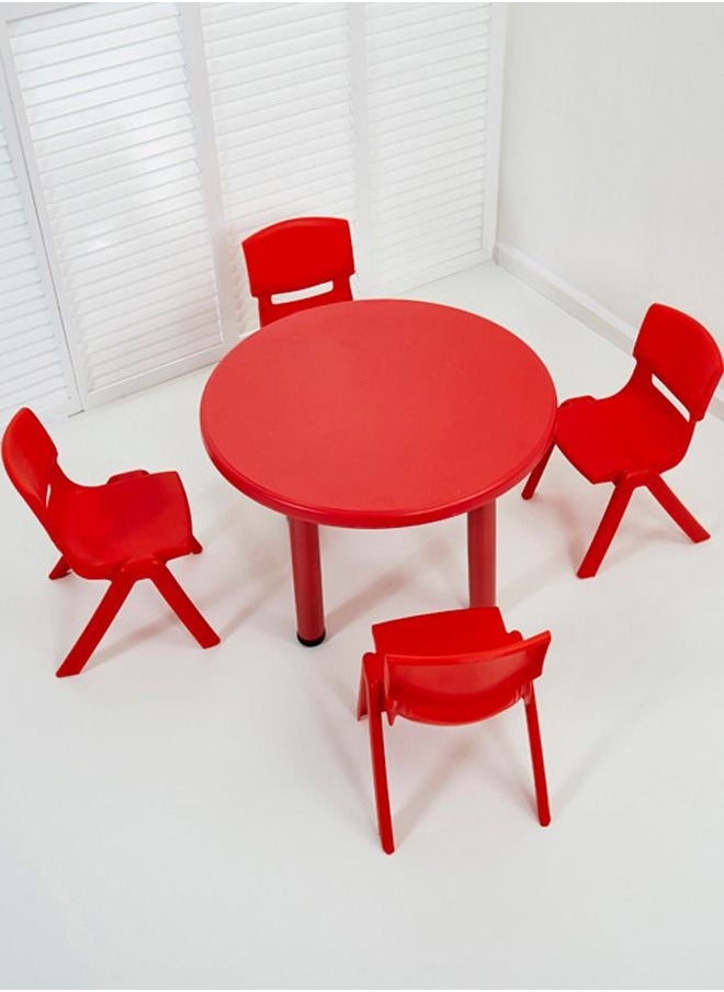 JSAITOYS 5 Pieces Indoor Plastic Tables And Chair Set For Kindergarten  - Image 1
