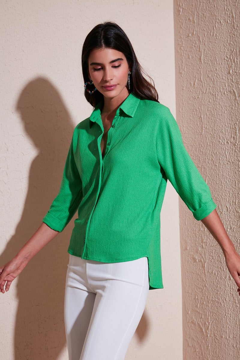 Lela Long Back Three Quarter Sleeve Shirt Women's Shirt 5865596  - Image 1