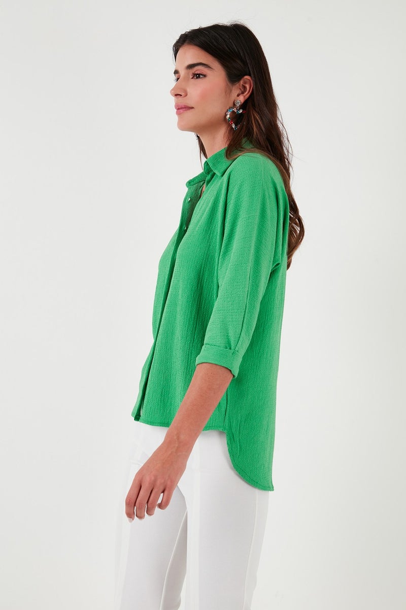 Lela Long Back Three Quarter Sleeve Shirt Women's Shirt 5865596  - Image 3