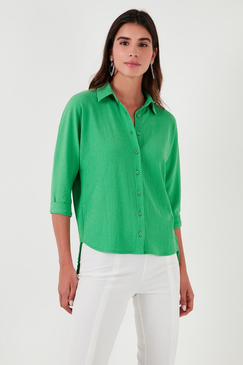 Lela Long Back Three Quarter Sleeve Shirt Women's Shirt 5865596  - Image 4
