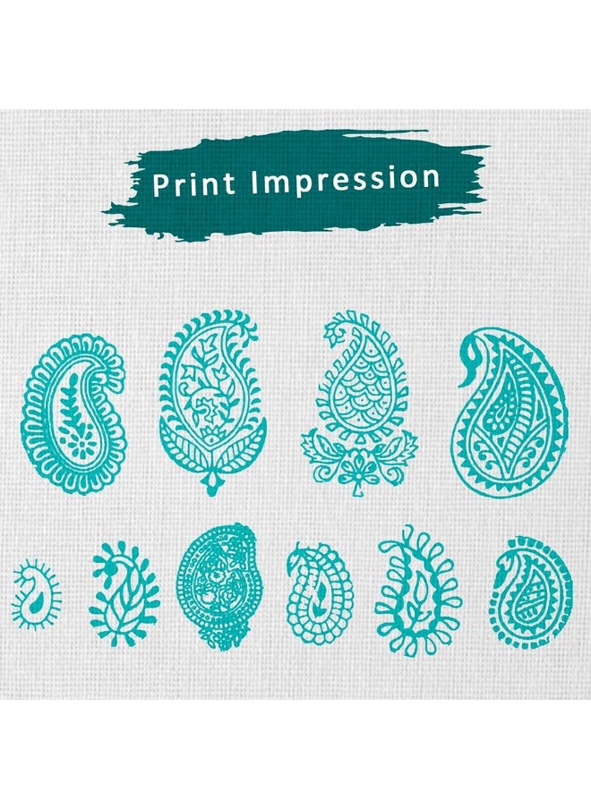 Hashcart Hashcart Wooden Indian Traditional Design Printing Stamps/Blocks for Printing Saree Border/Dresses/Craft Card Making/Scrapbook/Clay Pottery (Set of 10)  - Image 3