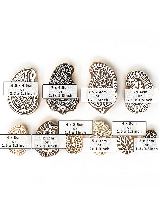 Hashcart Hashcart Wooden Indian Traditional Design Printing Stamps/Blocks for Printing Saree Border/Dresses/Craft Card Making/Scrapbook/Clay Pottery (Set of 10)  - Image 4