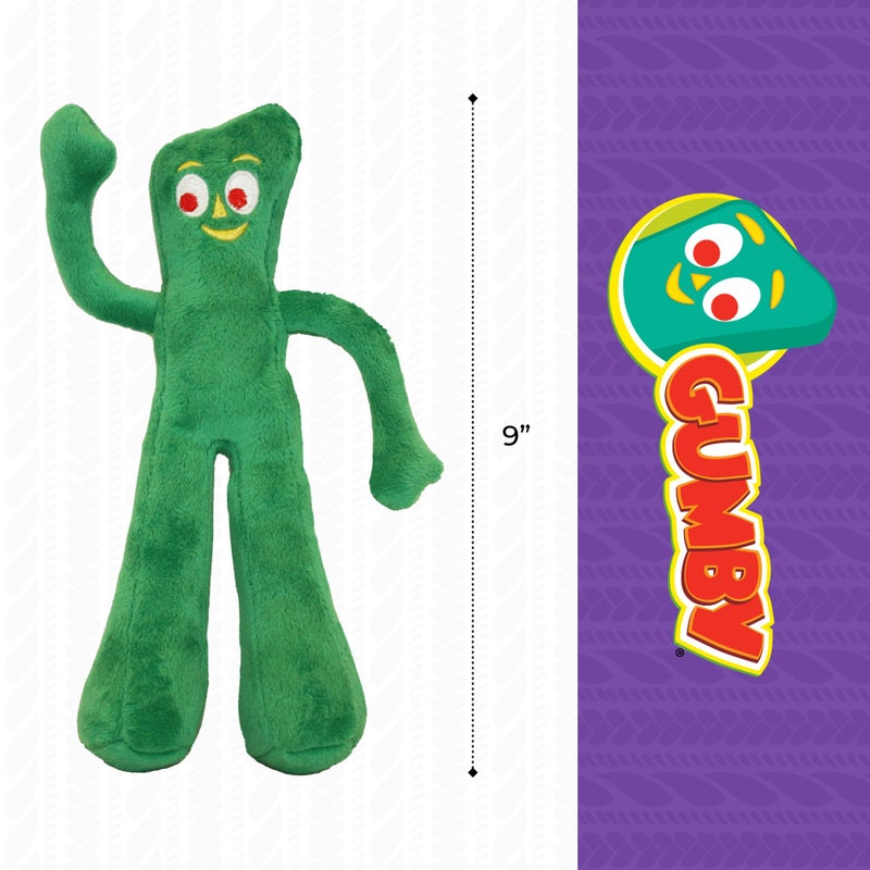 Multipet Gumby Dog Plush Toy - Squeaky Toy for All Dogs - Extra Soft Plush w/ Flexible Legs & Arms - Stuffed Animal for Cuddling & Playing - Cute Dog Pet Toy (9", Green) - Image 5