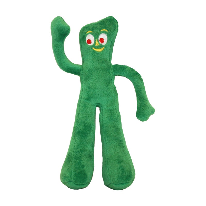 Multipet Gumby Dog Plush Toy - Squeaky Toy for All Dogs - Extra Soft Plush w/ Flexible Legs & Arms - Stuffed Animal for Cuddling & Playing - Cute Dog Pet Toy (9", Green) - Image 1