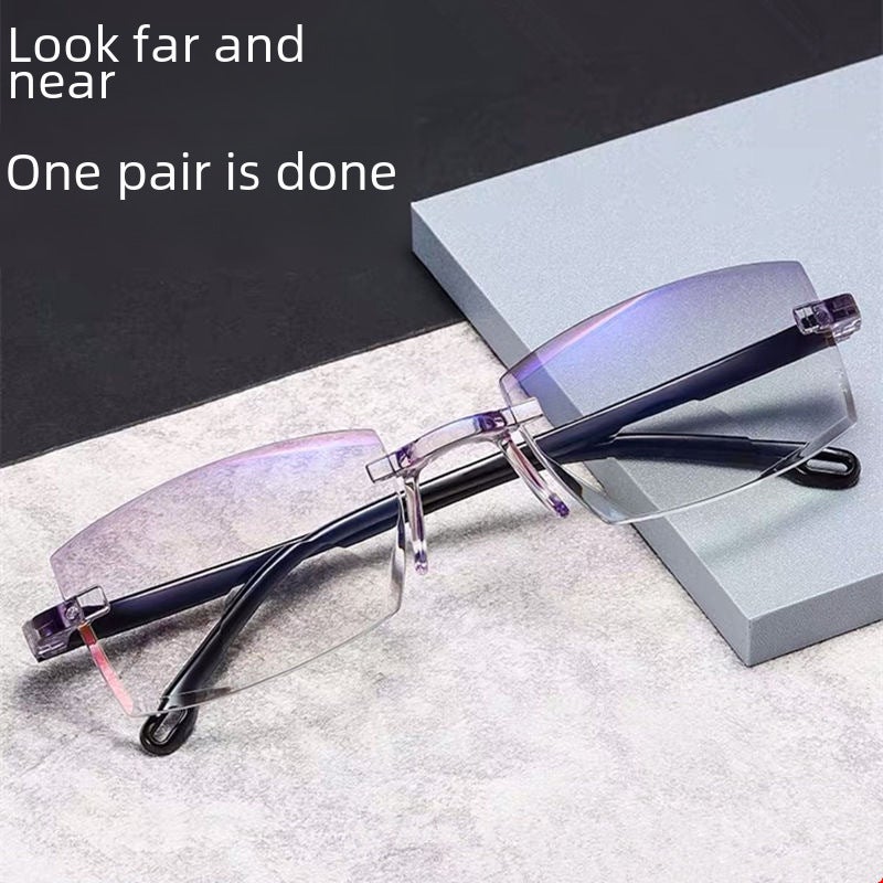 Generic Smart Zoom Blue Light Blocking Frameless Bifocal Reading Glasses Cleaning fluid 
