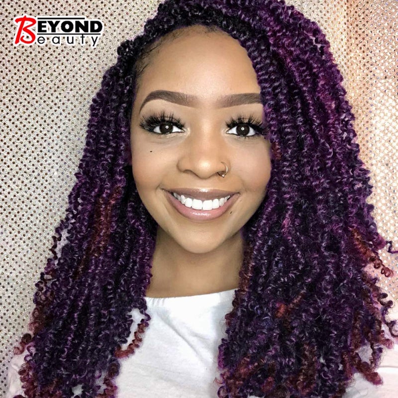 Beyond Beauty Crochet Hair 90 Strands 8 Inch Fluffy Spring Twists Braiding Bomb Twist Crochet Braids for Black Women Dark  Light Wine