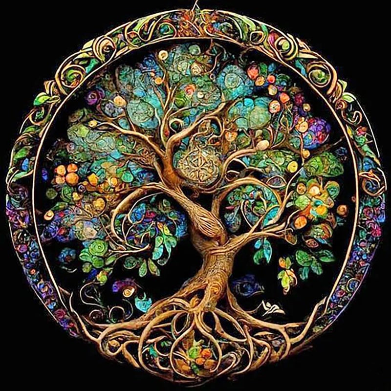 KINPLUB 5D Diamond Painting Kits for Adults Tree of Life Diamond Art Kits for Beginners DIY Full Drill Paint with Round Diamond Dots Home Wall Decor 12 x 12 Inch