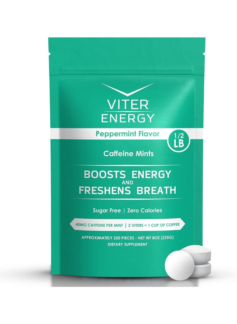 Viter Energy نعناع يحتوي على الكافيين 40 ملغ كافيين، فيتامينات ب، خالي من السكر. (نعناع فلفلي، 8 أونصات، كيس بالجملة) - Image 1