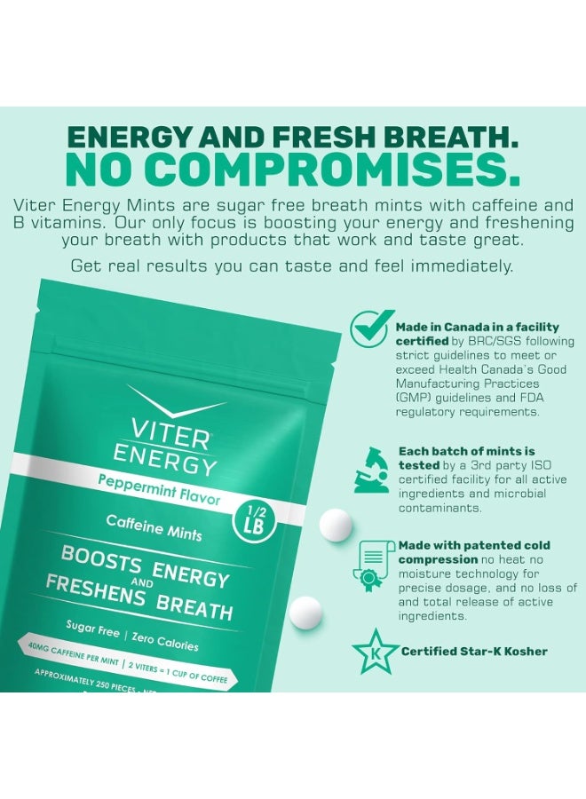 Viter Energy نعناع يحتوي على الكافيين 40 ملغ كافيين، فيتامينات ب، خالي من السكر. (نعناع فلفلي، 8 أونصات، كيس بالجملة) - Image 5