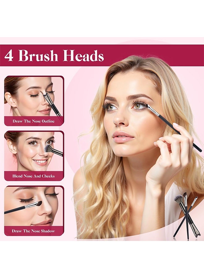 إم إكس إن 3 قطع فرش محيطية بالأنف، فرشاة على شكل حرف U من نوع 2 في -1 وفرشاة رقيقة، مجموعة فرشاة محيطية لنحت وتحديد الأنف (أسود) - Image 5