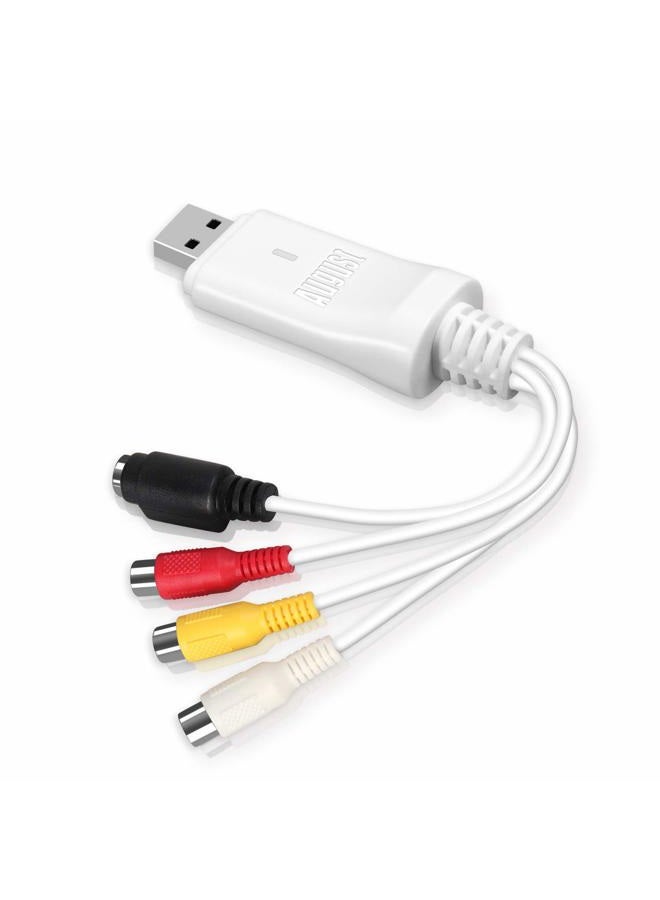 August Video Capture Card USB - VGB300 - Transfer VHS Hi8 8mm Tapes to PC or Mac Composite In or S-Video for Camcorders and Video Recorder VCR/Capture for Xbox 360 and PS3 Gameplay - Image 1