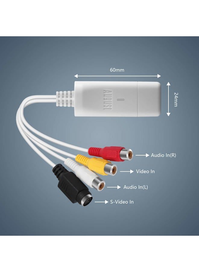 August Video Capture Card USB - VGB300 - Transfer VHS Hi8 8mm Tapes to PC or Mac Composite In or S-Video for Camcorders and Video Recorder VCR/Capture for Xbox 360 and PS3 Gameplay - Image 2