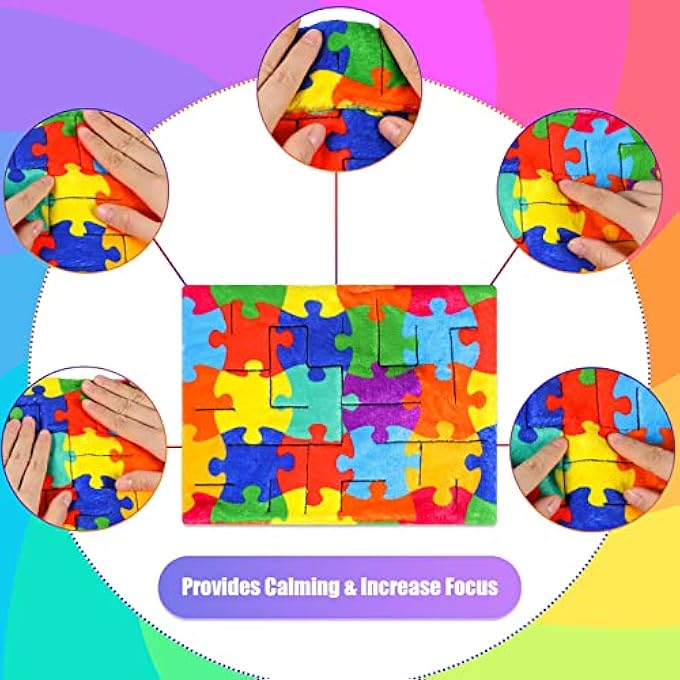 Youyole 9 Pieces Marble Maze Mat Bulk, Sensory Fidget Stress Relief Toys Tactile Sensory Mat Stress Anxiety Relief Calming Toys Flannel Autism Sensory Toys for Kids Adults with Autism ADHD (Rainbow) - Image 4
