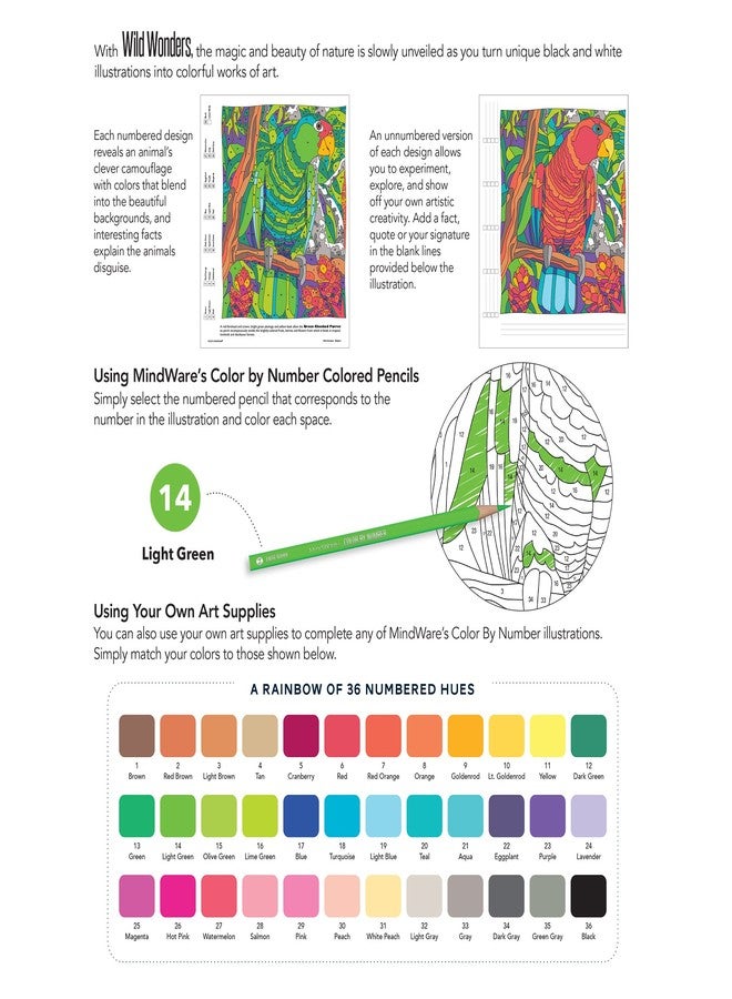 Mindware Color by Number Wild Wonders (Book 2) - Image 2