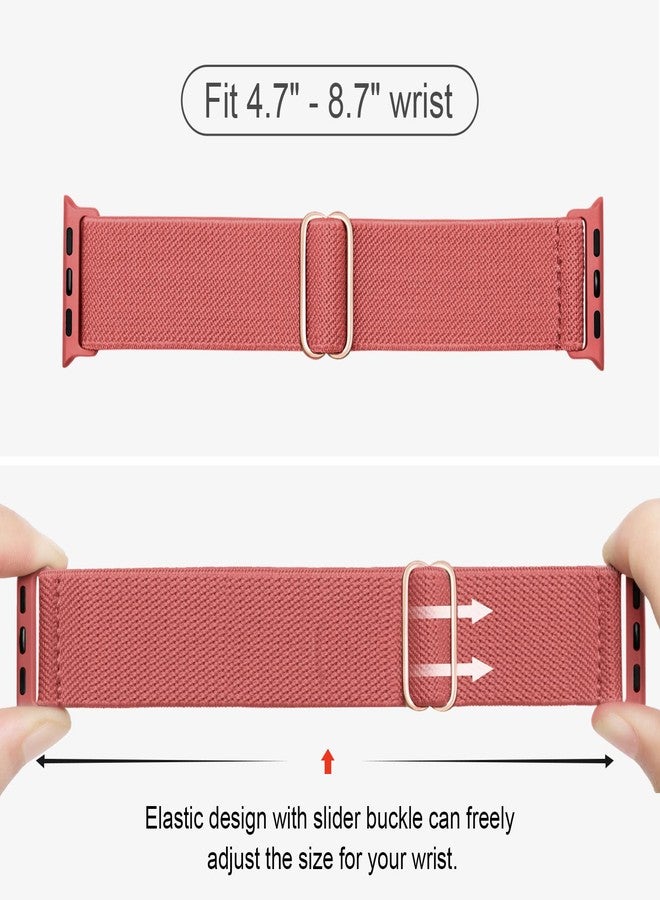 CCnutri 4 Pack Stretchy Nylon Solo Loop Bands Compatible with Apple Watch Band 38mm 40mm 41mm 42mm 44mm 45mm 46mm 49mm, Sport Elastic Wristband Women Men Strap for iWatch Series 11 10 9 8 7 6 5 4 3 SE Ultra - Image 2