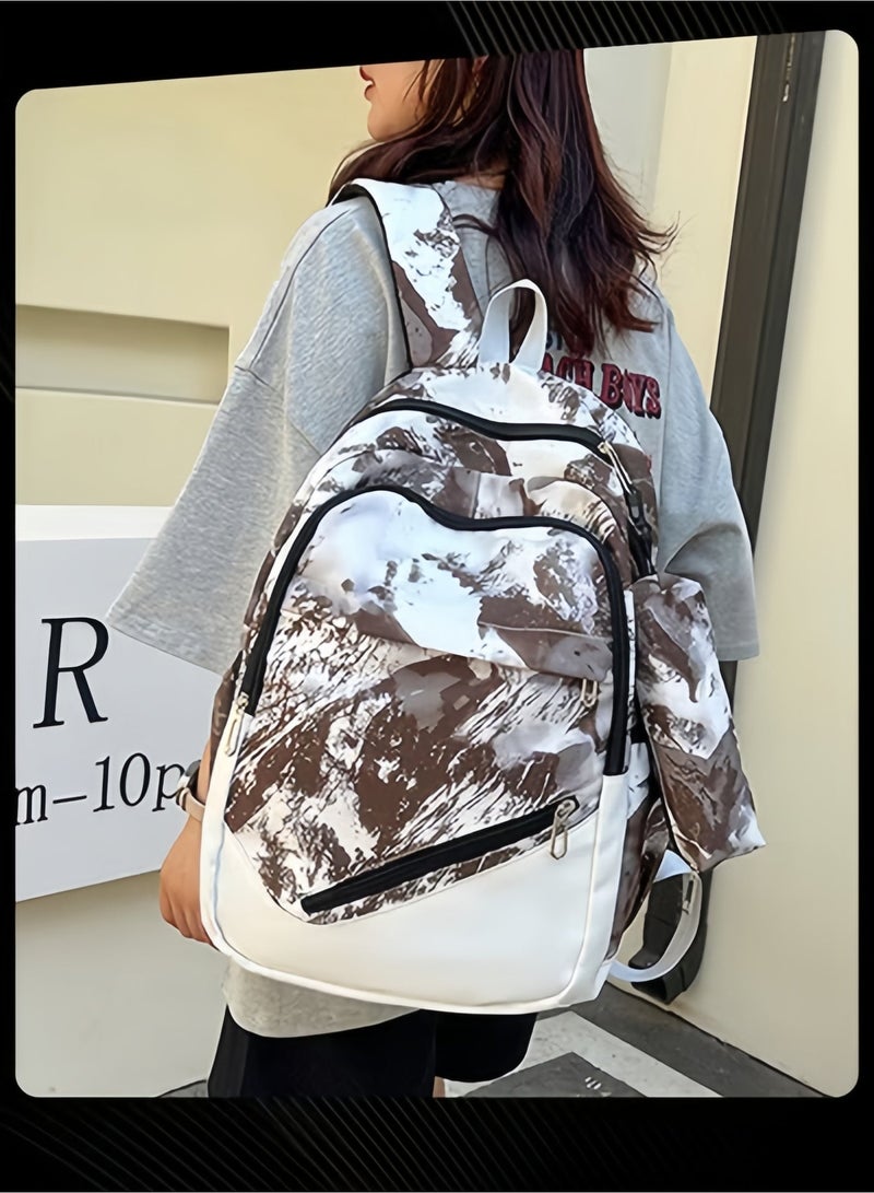 Halamodo 3 PCS Printed Backpack,Compatible with 16 Inch Computer, Breatheable Wear Resistant Lightweight Nylon Laptop Bag with Crossbody Bag and Pencil Case - Image 3
