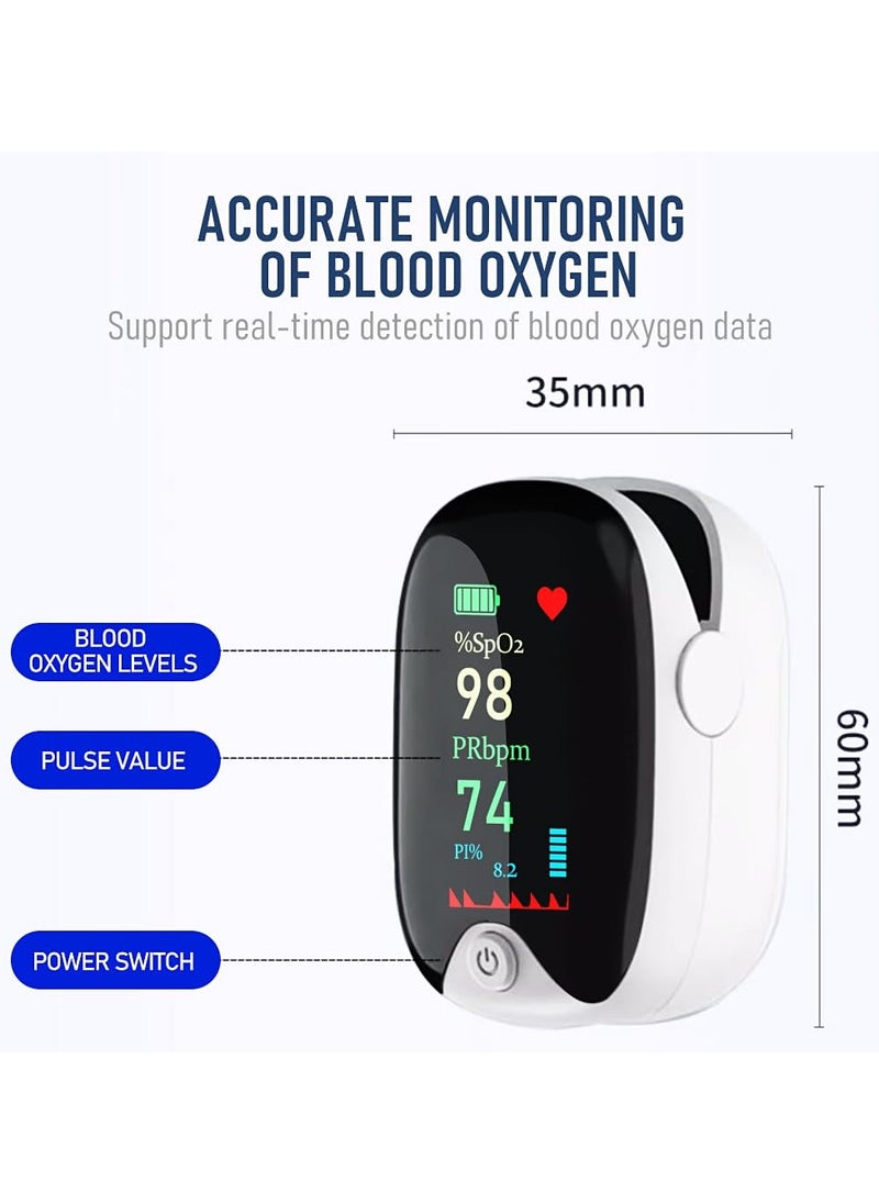 Generic OLED Finger Pulse Oximeter, Portable Finger-Clip Heart Rate Monitor Fingertip Oxygen Saturation Monitoring,White  - Image 3