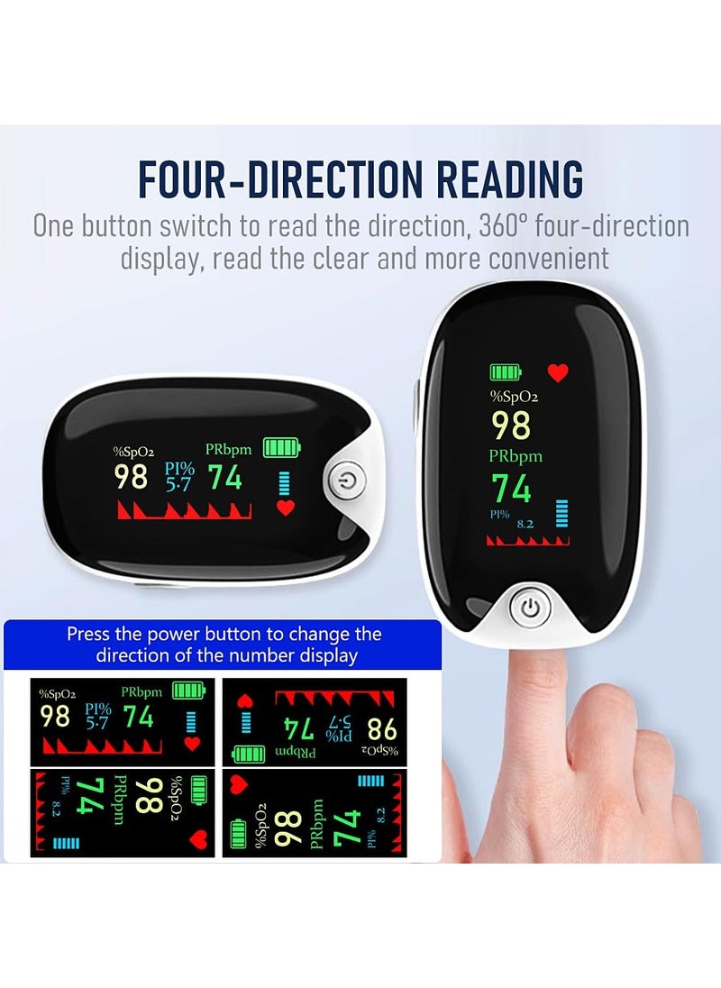 Generic OLED Finger Pulse Oximeter, Portable Finger-Clip Heart Rate Monitor Fingertip Oxygen Saturation Monitoring,White  - Image 5