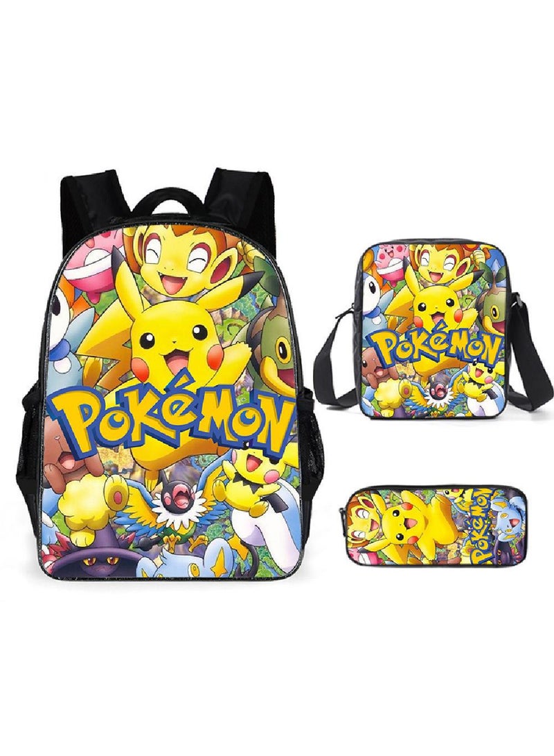 general 3-Piece Pokemon 3D Print Backpack Set - Image 1