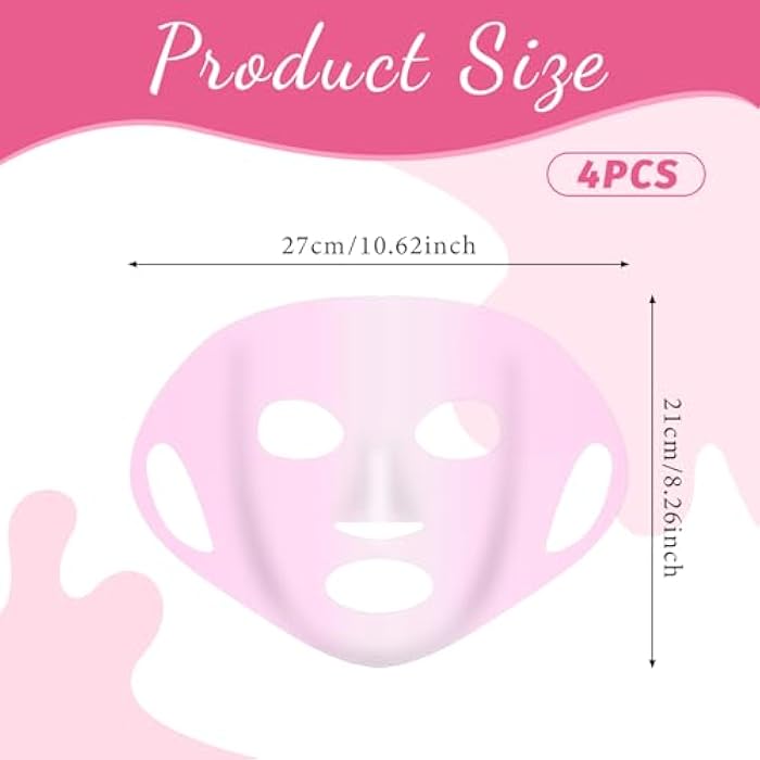 BOHUIZ 4 Pack Silicone Face Mask Cover, Reusable Anti-Wrinkle Face Mask Holder for Sheet Masks Moisturizing Facial Mask Cover Prevent Evaporation Beauty Face Tool Skincare Beauty Spa - Image 2
