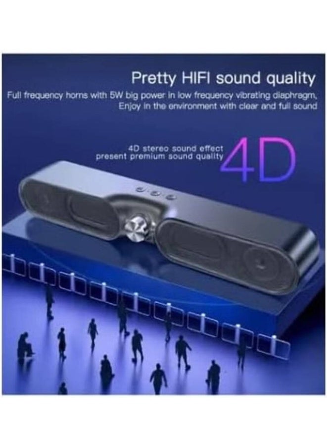 Yesido YSW05 Stereo Bass Bluetooth Speaker, 5W Dual Full Frequency Speakers, 4D Stereo Sound Effect, 5.0 Bluetooth, Anti-Magnetic, Up to 10m Wireless Distance, 2400mAh Battery, Black - Image 4