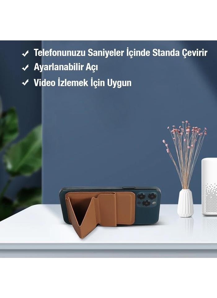 Polhammobile - Polham Magsafe Wallet Case Card Holder with Stand for Iphone 12,13,14 Series, Ultra Thin Leather Magsafe - Image 1
