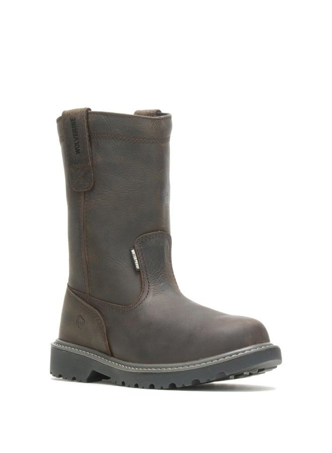 WOLVERINE mens Floorhand Waterproof 10" Soft Toe Work Boot, Dark Brown, 9.5 US - Image 3