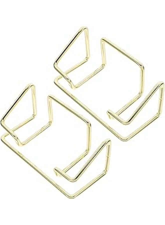 Gold Metal Business Card Holder Desk Organizer Stand 2 Pack Name Card Display Rack - Image 1