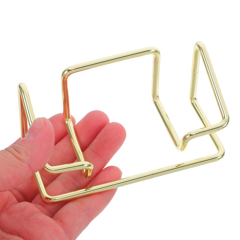 Gold Metal Business Card Holder Desk Organizer Stand 2 Pack Name Card Display Rack - Image 4