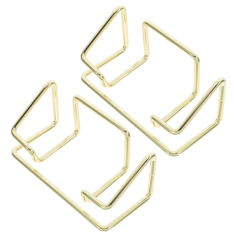 Gold Metal Business Card Holder Desk Organizer Stand 2 Pack Name Card Display Rack - Image 2