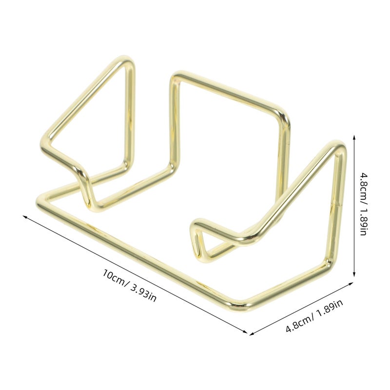 Gold Metal Business Card Holder Desk Organizer Stand 2 Pack Name Card Display Rack - Image 3