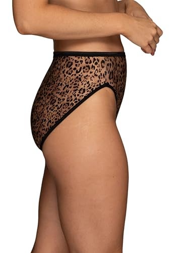 Vanity Fair Women's Illumination Hi Cut Panty 13108, Toffee Leopard Print, Large/7 - Image 2
