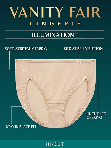 Vanity Fair Women's Illumination Hi Cut Panty 13108, Toffee Leopard Print, Large/7 - Image 4