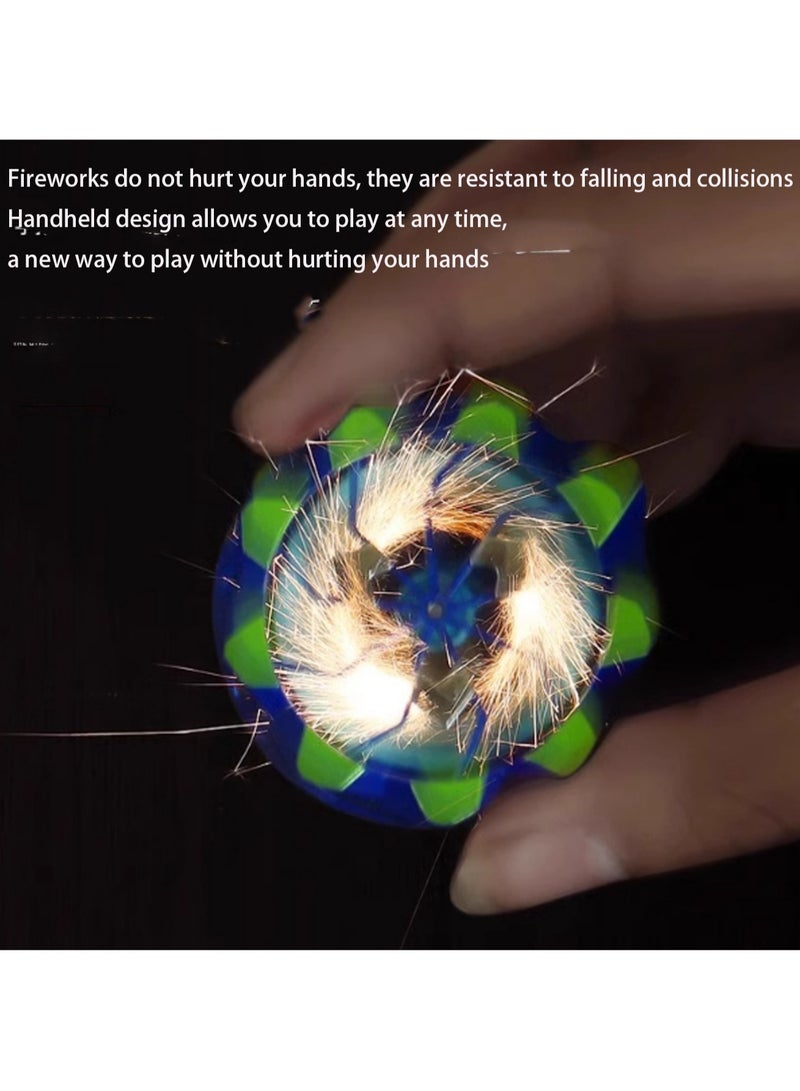 Black Handheld Glowing Fireworks Fingertip Collision Gyroscope, Can Relieve Stress And Anxiety, No Resistance Metal Finger Gyroscope, Can Eliminate Boredom For Children And Adults, (Desktop Friction Can Rotate)