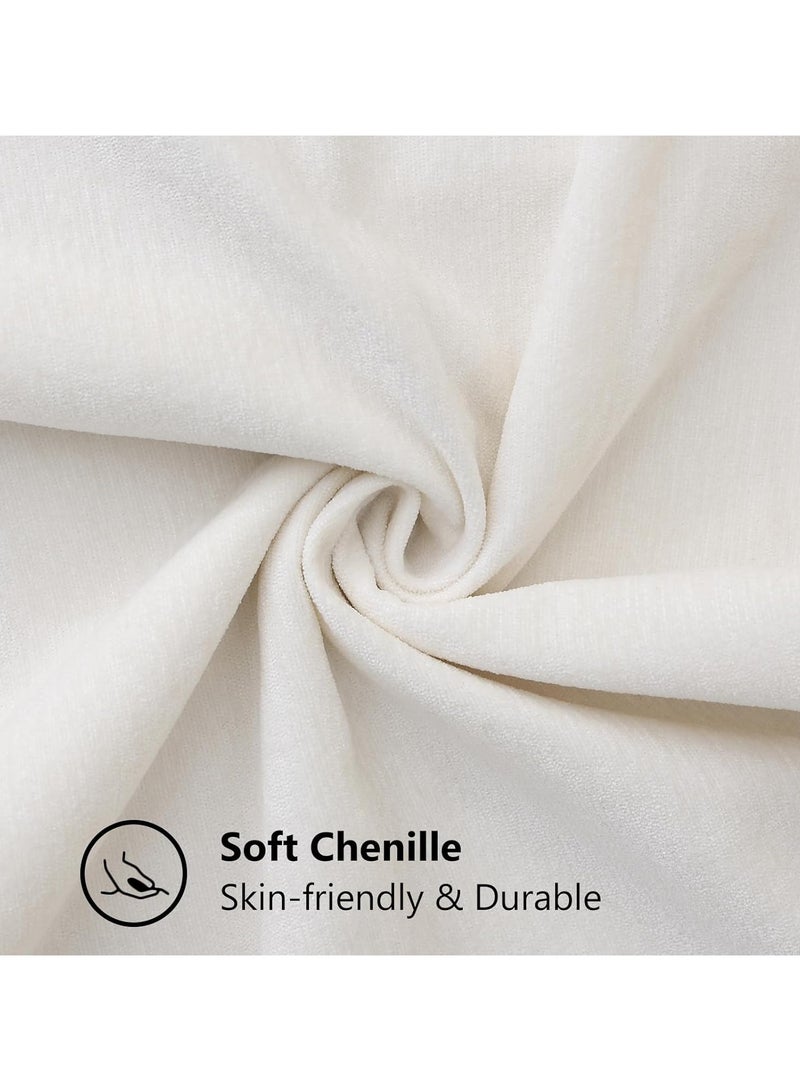 2-Pack Chenille Soft Throw Pillow Cover 45 x 45 cm Pillow Cover without Inner Core, Square Pillow Cover with Stitched Edges, Suitable for Sofa Bed (Silver Gray)  - Image 5