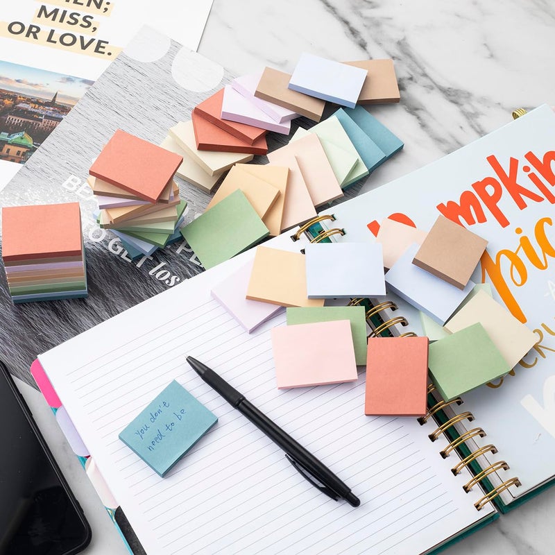 Kozerite (50 Pads) Sticky Notes 1.5x2, Vintage Colors, 10 Colors Self Sticky Notes, Sticky Pads, Recyclable, Self-Stick Pads, Easy to Post for Home, Office, Notebook - Image 4