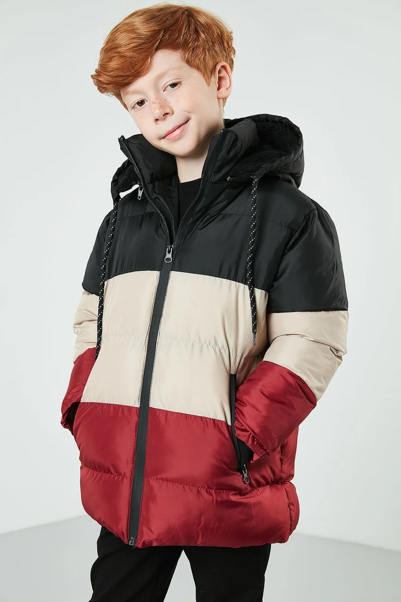 ليلا Plush Lined Removable Hooded Puffer Coat Boy's COAT 57611967