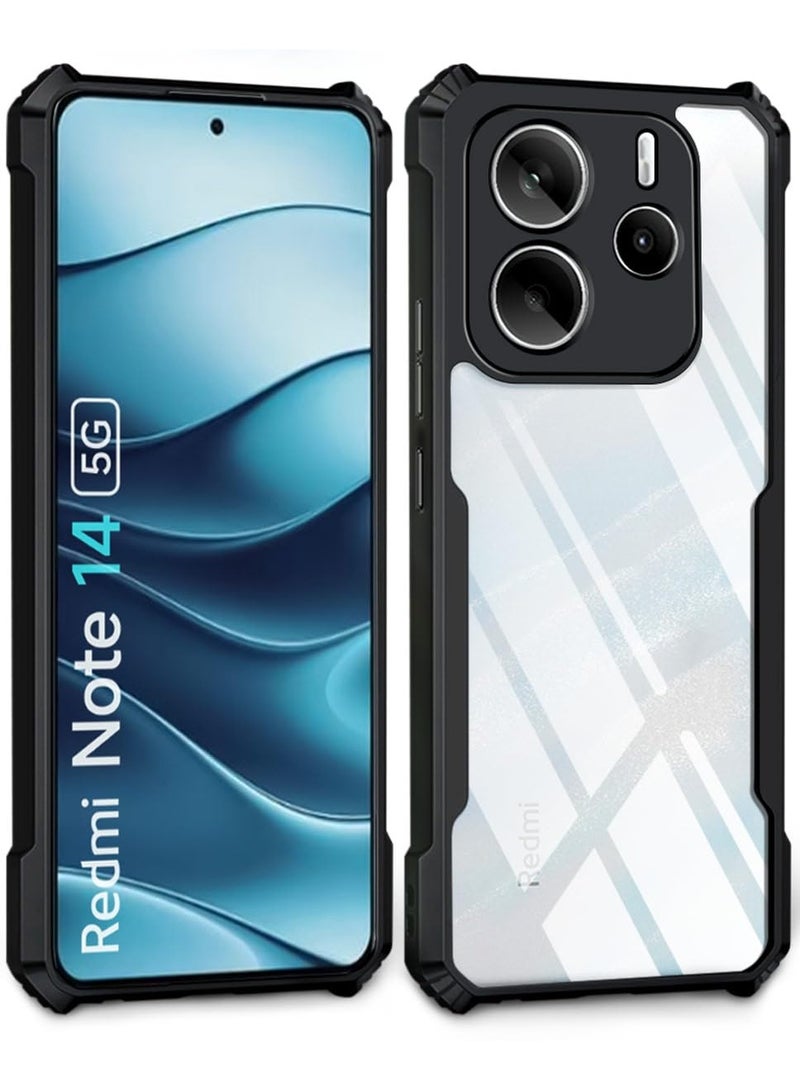 Redmi Note 14 5G Case Cover Camera Protection Shockproof Bumper Edge Acrylic Crystal Clear 360 Degree Protection Transparent Back Case Cover for Redmi Note 14 5G - Image 5