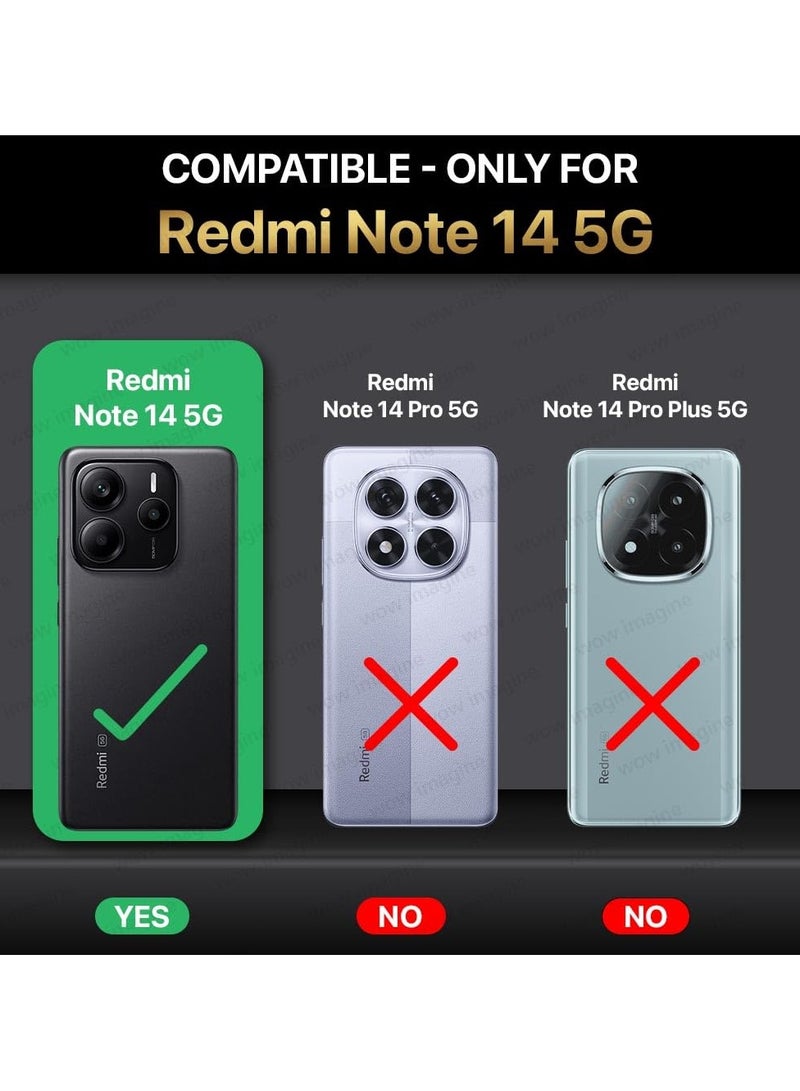 Redmi Note 14 5G Case Cover Camera Protection Shockproof Bumper Edge Acrylic Crystal Clear 360 Degree Protection Transparent Back Case Cover for Redmi Note 14 5G - Image 2