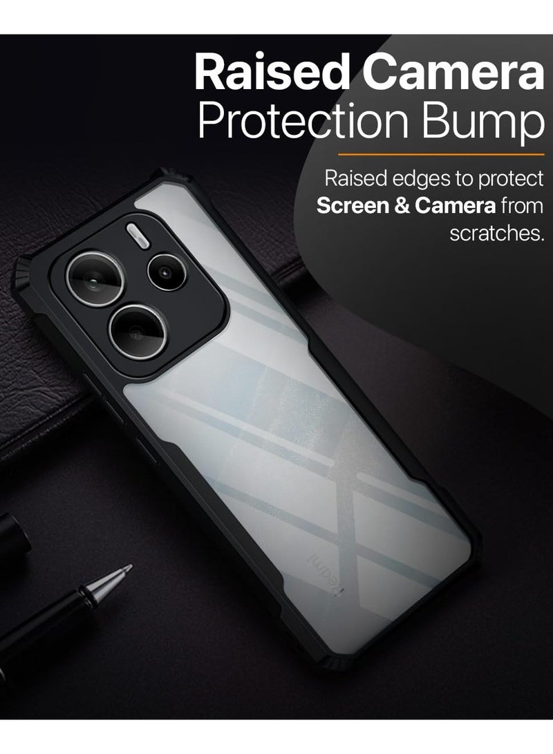 Redmi Note 14 5G Case Cover Camera Protection Shockproof Bumper Edge Acrylic Crystal Clear 360 Degree Protection Transparent Back Case Cover for Redmi Note 14 5G - Image 3
