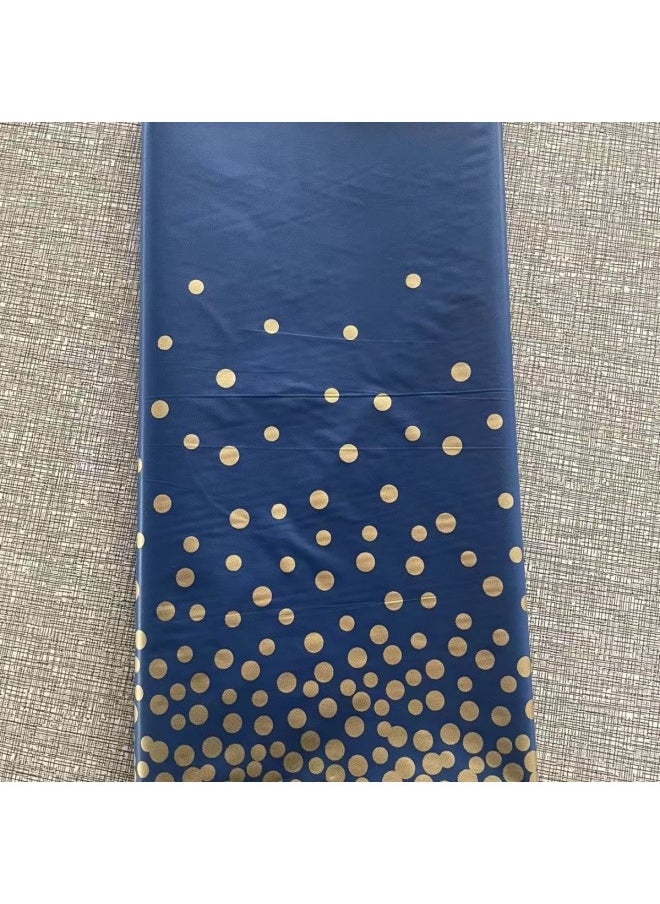 Generic Light Blue Gold Dot Plastic Tablecloth 54 X 108 Inch Blue Disposable Tablecloth With Gold Dot-Color:Blue Background Gold Dot (dot To The End)-Specifications:137*274CM 3 Silk  - Image 1