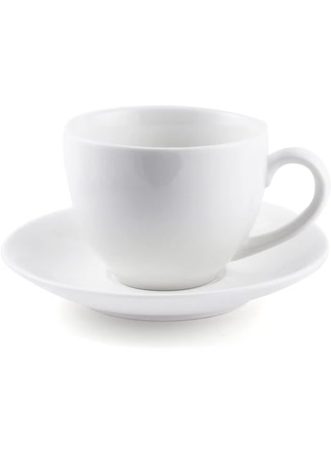Porceletta Ivory Porcelain Cappuccino Cup & Saucer, 230 ml