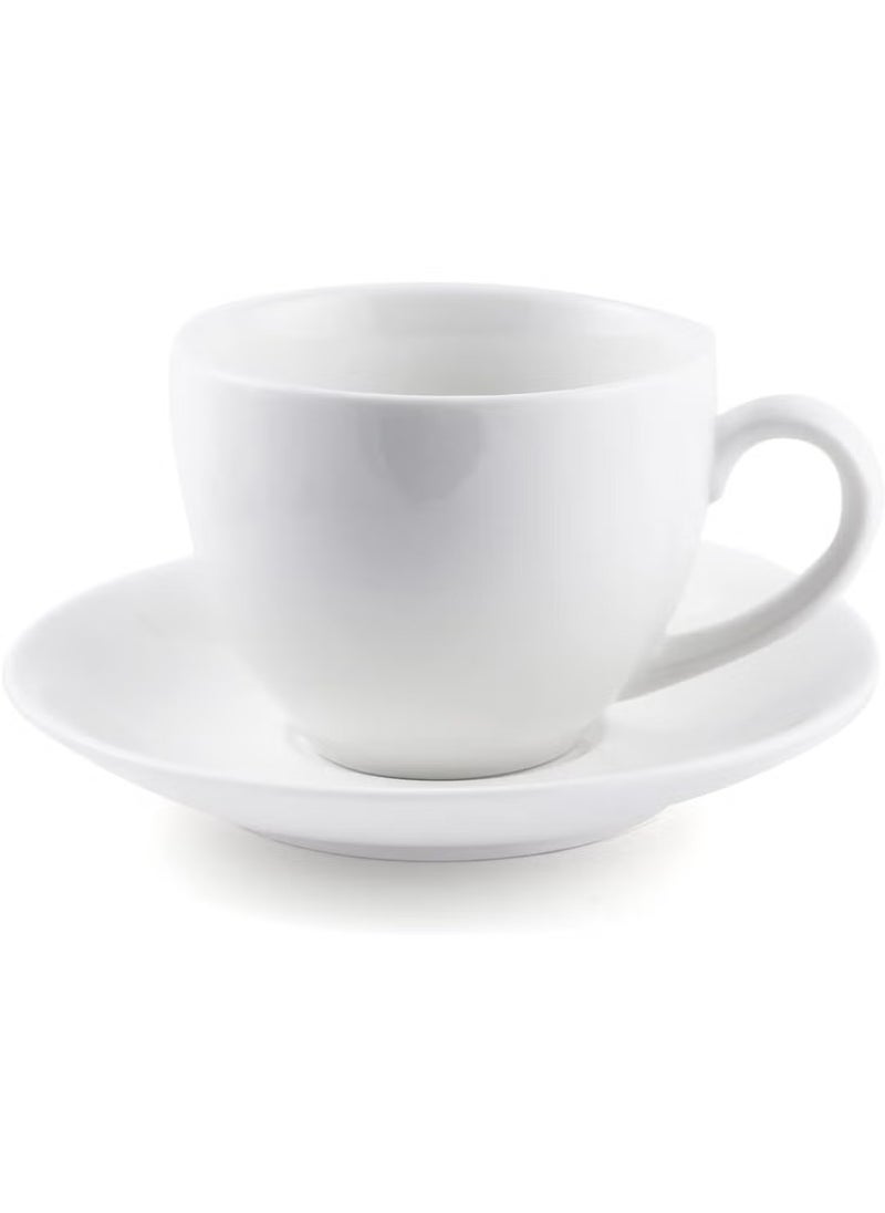 Porceletta Ivory Porcelain Cappuccino Cup & Saucer, 230 ml