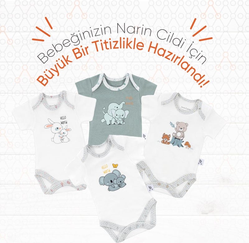 Gezenbebe Hero Short Sleeve Bodysuit Elephant for Babies - Image 4