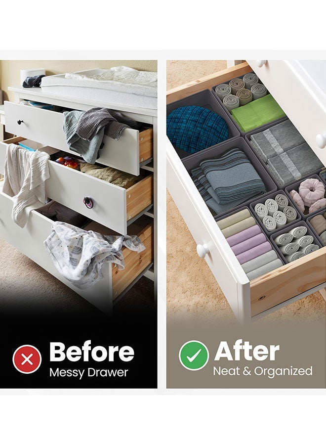 WINEENEE 6-Piece Premium Foldable Wardrobe System - Multi-Layer Drawer Divider & Modular Storage Cubes for Clothes/Socks/Ties - Space-Smart Cabinet Organizer  - Image 2