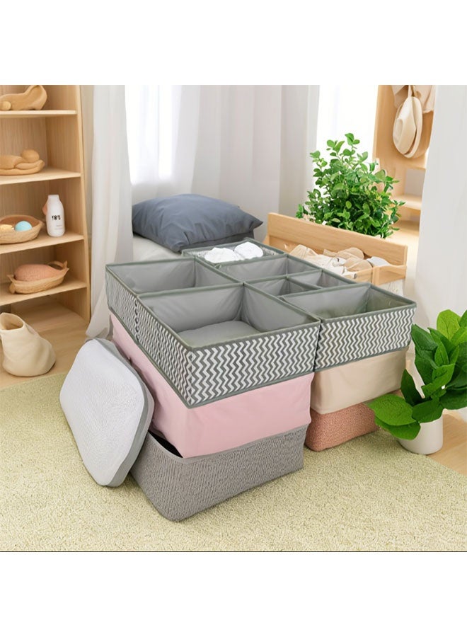WINEENEE 6-Piece Premium Foldable Wardrobe System - Multi-Layer Drawer Divider & Modular Storage Cubes for Clothes/Socks/Ties - Space-Smart Cabinet Organizer  - Image 3