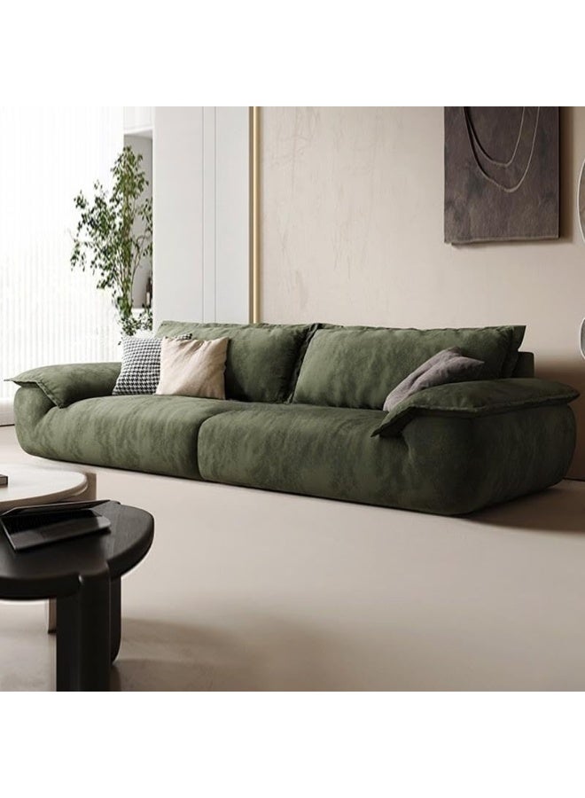 أريكة مودرن ذات ذراع وسادة مريحة بإطار من خشب الصنوبر مع قماش مخملي مصقول