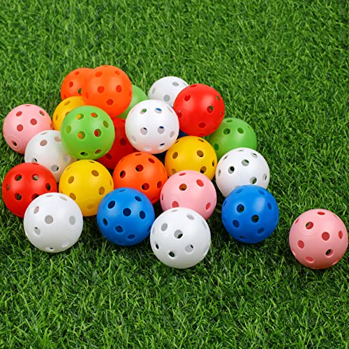 Joyberg Practice Golf Balls 24 Pack, 42mm Plastic Golf Balls, Practice Golf Balls for Backyard, Training Golf Balls for Swing Practice (Multicolor) - Image 1