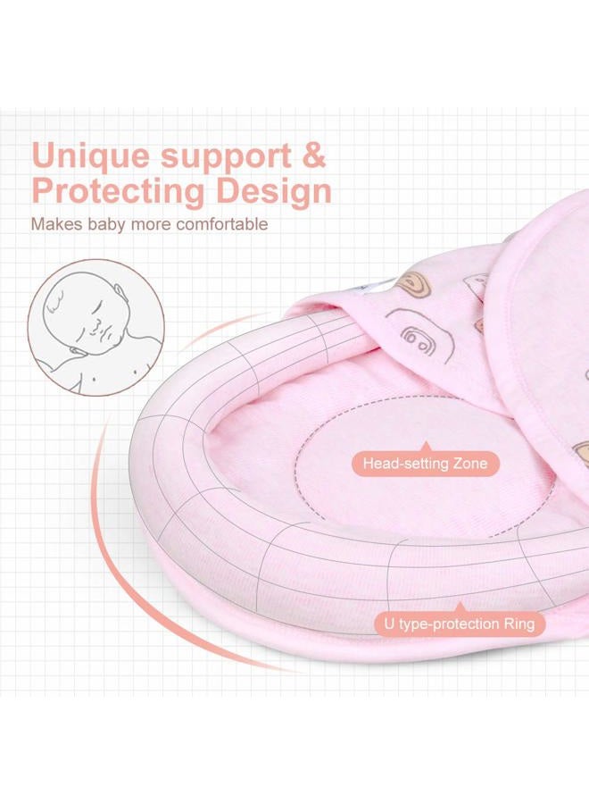 Knirose Premium Soft Cotton Baby Swaddle Blankets, Baby Blanket Wrap for Newborn Baby Boys Girls, Skin Friendly Wearable Swaddling Sleep Sack Calms Startle Reflex (Button, Peachpink, 0-3 Months + 3-6 Months) - Image 4