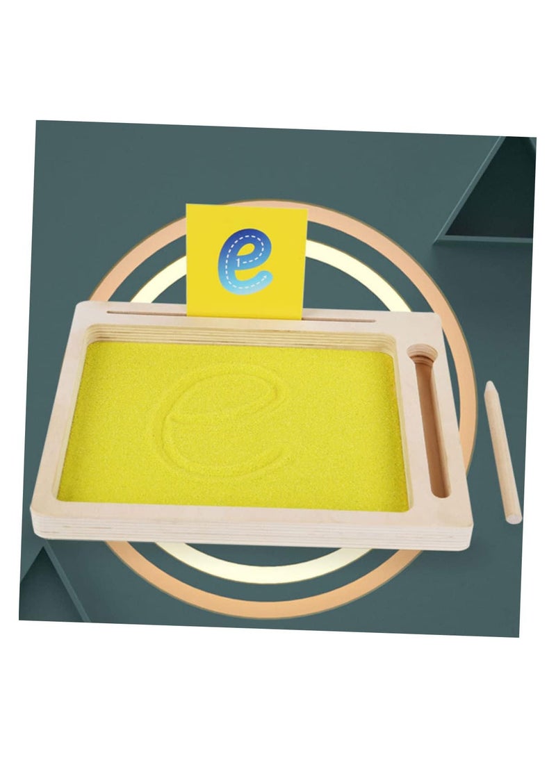 "Montessori Sand Box | Montessori Sand Tray for Letter Formation with Pen - Educational Toys - Habi Writing Yellow Sand Preschool Training ." - Image 3